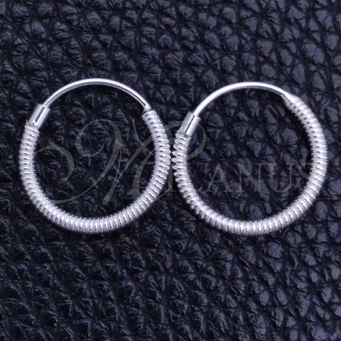 Sterling Silver Small Hoop, Twist Design, Diamond Cutting Finish, Silver Finish, 02.401.0028.12