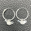 Sterling Silver Small Hoop, Bird Design, with White Cubic Zirconia, Polished, Silver Finish, 02.401.0041.15