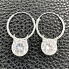Sterling Silver Small Hoop, with White Cubic Zirconia, Polished, Silver Finish, 02.401.0045.15 for wholesale, additional product view 3