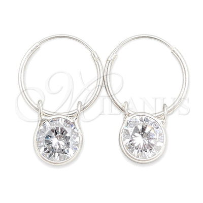 Sterling Silver Small Hoop, with White Cubic Zirconia, Polished, Silver Finish, 02.401.0045.15 for wholesale, main product view