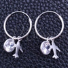 Sterling Silver Small Hoop, Airplane Design, with White Cubic Zirconia, Polished, Silver Finish, 02.401.0046.15