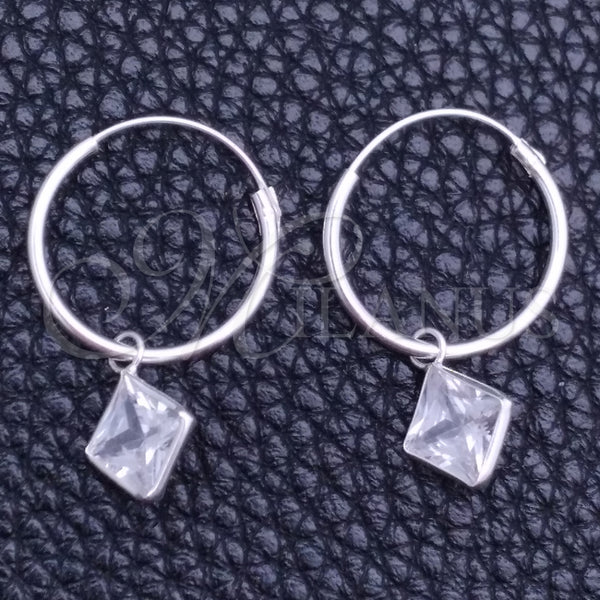 Sterling Silver Hoop Earrings — Small Hoop with White Cubic Zirconia Polished 02. — main product view — SKU 149403 | Plata 925 aretes de aro — Small Hoop with blanco Cubic Zirconia pulido 02. — SKU 149403