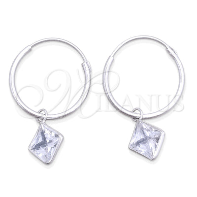 Sterling Silver Small Hoop, with White Cubic Zirconia, Polished, Silver Finish, 02.401.0053.15 for wholesale, main product view