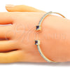 Oro Laminado Individual Bangle, Gold Filled Style with Amethyst Cubic Zirconia and White Crystal, Polished, Golden Finish, 07.193.0017.5 (02 MM Thickness, One size fits all)