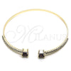 Oro Laminado Individual Bangle, Gold Filled Style with Amethyst Cubic Zirconia and White Crystal, Polished, Golden Finish, 07.193.0017.5 (02 MM Thickness, One size fits all)