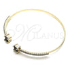 Oro Laminado Individual Bangle, Gold Filled Style with Amethyst Cubic Zirconia and White Crystal, Polished, Golden Finish, 07.193.0017.5 (02 MM Thickness, One size fits all)