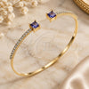 Oro Laminado Individual Bangle, Gold Filled Style with Amethyst Cubic Zirconia and White Crystal, Polished, Golden Finish, 07.193.0017.5 (02 MM Thickness, One size fits all)