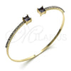 Oro Laminado Individual Bangle, Gold Filled Style with Amethyst Cubic Zirconia and White Crystal, Polished, Golden Finish, 07.193.0017.5 (02 MM Thickness, One size fits all)