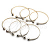 Oro Laminado Individual Bangle, Gold Filled Style with Amethyst Cubic Zirconia and White Crystal, Polished, Golden Finish, 07.193.0017.5 (02 MM Thickness, One size fits all)
