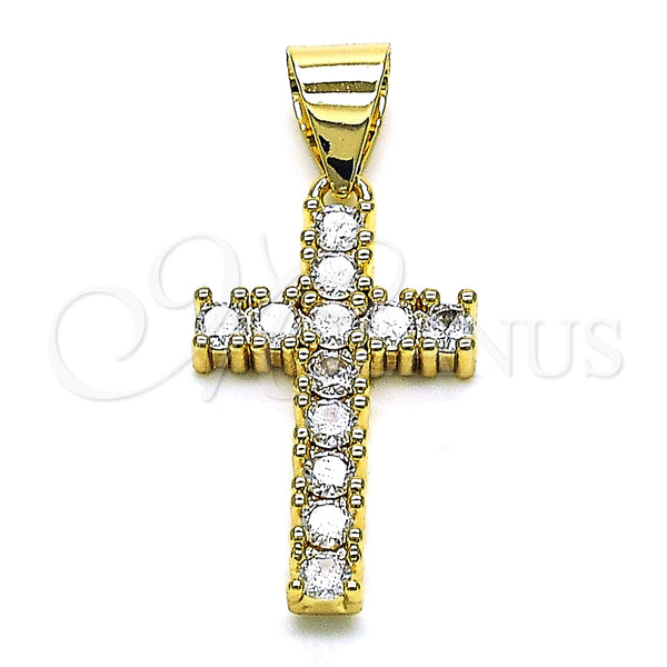 Gold Filled Pendant — Religious Pendant Cross Design with White Cubic Zirconia — main product view — SKU 149406 | Oro Laminado dije — Religious Pendant cruz diseño with blanco Cubic Zirconia — SKU 149406