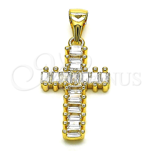 Gold Filled Pendant — Religious Pendant Cross Design with White Cubic Zirconia — main product view — SKU 149408 | Oro Laminado dije — Religious Pendant cruz diseño with blanco Cubic Zirconia — SKU 149408