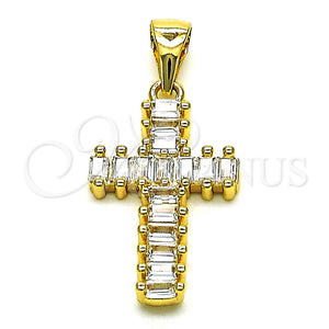 Gold Filled Pendant — Religious Pendant Cross Design with White Cubic Zirconia — main product view — SKU 149408 | Oro Laminado dije — Religious Pendant cruz diseño with blanco Cubic Zirconia — SKU 149408
