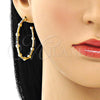 Oro Laminado Stud Earring, Gold Filled Style with Multicolor Micro Pave, Polished, Golden Finish, 02.210.0744.1