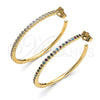 Oro Laminado Stud Earring, Gold Filled Style with White Cubic Zirconia, Polished, Golden Finish, 02.210.0745