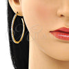 Oro Laminado Stud Earring, Gold Filled Style with Multicolor Cubic Zirconia, Polished, Golden Finish, 02.210.0745.1