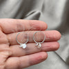 Sterling Silver Small Hoop, Cross Design, with White Cubic Zirconia, Polished, Silver Finish, 02.402.0013.15