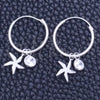 Sterling Silver Small Hoop, Flower Design, with White Cubic Zirconia, Polished, Silver Finish, 02.402.0014.15