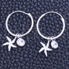 Sterling Silver Small Hoop, Flower Design, with White Cubic Zirconia, Polished, Silver Finish, 02.402.0014.15