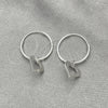 Sterling Silver Small Hoop, Heart Design, Polished, Silver Finish, 02.402.0018.15