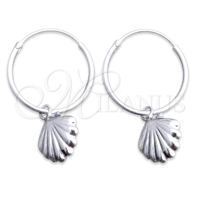 Sterling Silver Small Hoop, Shell Design, Polished, Silver Finish, 02.402.0019.15 for wholesale, main product view