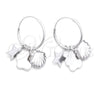 Sterling Silver Small Hoop, Shell and Star Design, Polished, Silver Finish, 02.402.0023.15