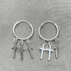 Sterling Silver Small Hoop, Cross Design, Polished, Silver Finish, 02.402.0024.15