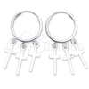 Sterling Silver Small Hoop, Cross Design, Polished, Silver Finish, 02.402.0024.15