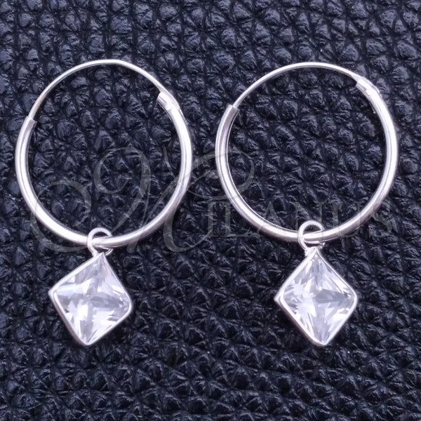 Sterling Silver Hoop Earrings — Small Hoop with White Cubic Zirconia Polished 02. — main product view — SKU 149474 | Plata 925 aretes de aro — Small Hoop with blanco Cubic Zirconia pulido 02. — SKU 149474