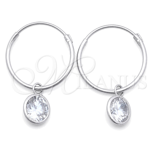 Sterling Silver Hoop Earrings — Small Hoop with White Cubic Zirconia Polished 02. — main product view — SKU 149476 | Plata 925 aretes de aro — Small Hoop with blanco Cubic Zirconia pulido 02. — SKU 149476