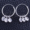 Sterling Silver Small Hoop, with White Cubic Zirconia, Polished, Silver Finish, 02.402.0040.15