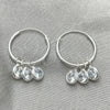 Sterling Silver Small Hoop, with White Cubic Zirconia, Polished, Silver Finish, 02.402.0040.15