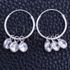 Sterling Silver Small Hoop, with White Cubic Zirconia, Polished, Silver Finish, 02.402.0040.15
