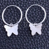 Sterling Silver Small Hoop, Butterfly Design, Polished, Silver Finish, 02.402.0045.15