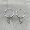 Sterling Silver Small Hoop, Flower Design, Polished, Silver Finish, 02.402.0046.15