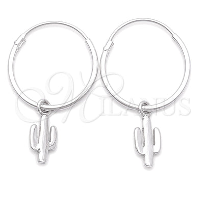 Sterling Silver Small Hoop, Flower Design, Polished, Silver Finish, 02.402.0046.15 for wholesale, main product view