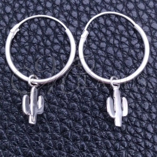 Sterling Silver Hoop Earrings — Small Hoop Flower Design Polished 02. — main product view — SKU 149484 | Plata 925 aretes de aro — Small Hoop flor diseño pulido 02. — SKU 149484