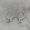 Sterling Silver Small Hoop, Heart Design, with Ivory Pearl, Polished, Silver Finish, 02.402.0054.15