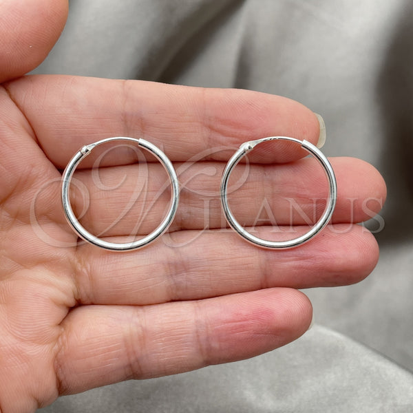 Sterling Silver Hoop Earrings — Small Hoop Polished 02. — alternate product view — SKU 149495 | Plata 925 aretes de aro — Small Hoop pulido 02. — SKU 149495