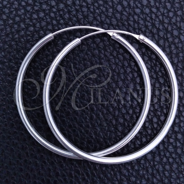 Sterling Silver Hoop Earrings — Medium Hoop Polished 02. — main product view — SKU 149496 | Plata 925 aretes de aro — Medium Hoop pulido 02. — SKU 149496