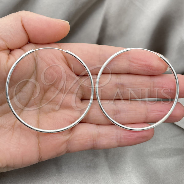 Sterling Silver Hoop Earrings — Large Hoop Polished 02. — alternate product view — SKU 149497 | Plata 925 aretes de aro — Large Hoop pulido 02. — SKU 149497