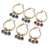 Oro Laminado Small Hoop, Gold Filled Style Evil Eye Design, Red Resin Finish, Golden Finish, 02.63.2749.25