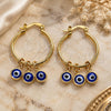 Oro Laminado Small Hoop, Gold Filled Style Evil Eye Design, Blue Resin Finish, Golden Finish, 02.63.2749.1.25