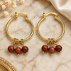 Oro Laminado Small Hoop, Gold Filled Style with Brown Goldstone Venturina, Polished, Golden Finish, 02.63.2751.25