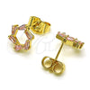 Gold Filled Ring — Stud Earring Baguette Design with Pink Cubic Zirconia — alternate product view — SKU 149530 | Oro Laminado anillo — Stud Earring Baguette diseño with Pink Cubic Zirconia — SKU 149530