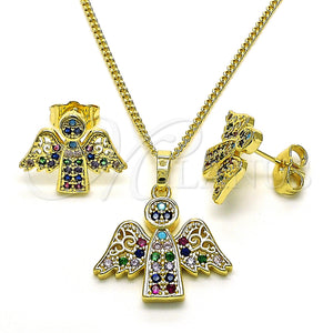 Gold Filled Ring — Earring and Pendant Adult Set Angel Design with — main product view — SKU 149555 | Oro Laminado anillo — Earring and Pendant Adult Set Angel diseño with — SKU 149555