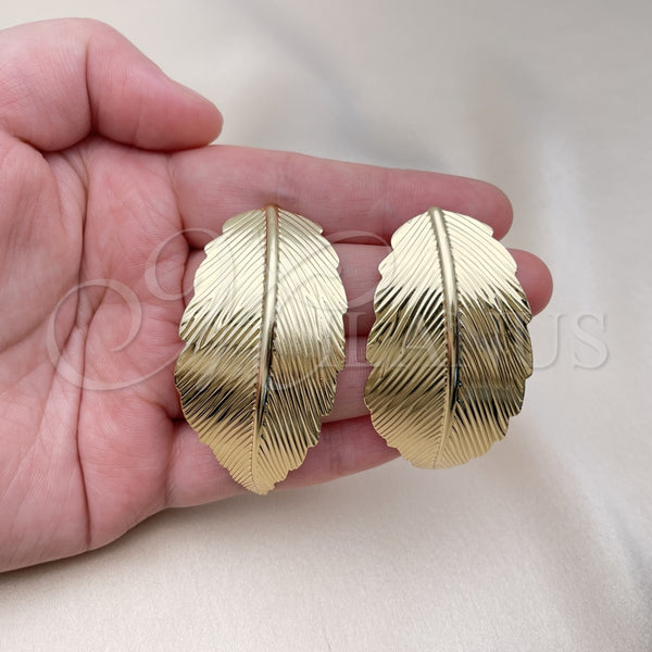 Gold Filled Ring — Stud Earring Leaf Design Polished 02. — alternate product view — SKU 149560 | Oro Laminado anillo — Stud Earring Leaf diseño pulido 02. — SKU 149560
