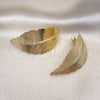 Oro Laminado Stud Earring, Gold Filled Style Leaf Design, Polished, Golden Finish, 02.213.0404