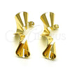 Oro Laminado Stud Earring, Gold Filled Style Polished, Golden Finish, 02.213.0405