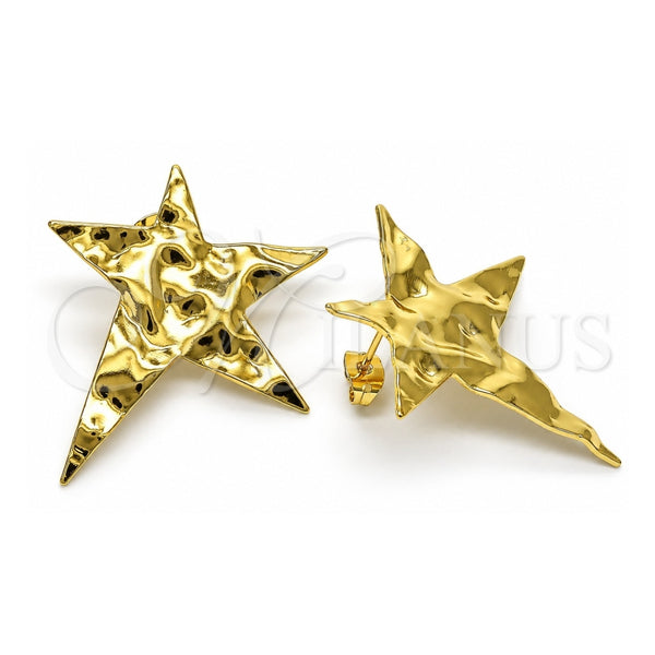 Oro Laminado Stud Earring, Gold Filled Style Star Design, Polished, Golden Finish, 02.213.0406