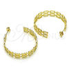 Oro Laminado Stud Earring, Gold Filled Style Paperclip Design, Polished, Golden Finish, 02.213.0407
